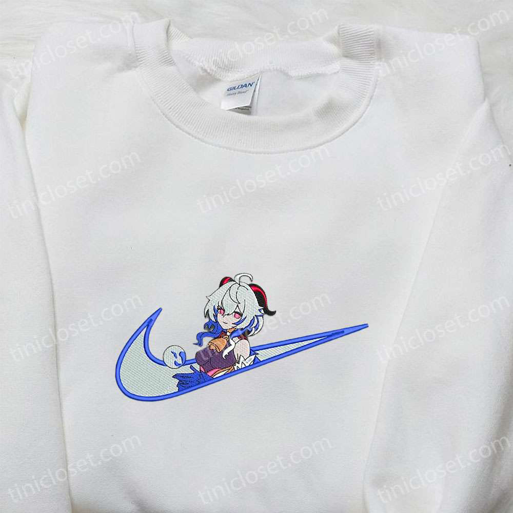 Ganyu x Swoosh Game Hoodie: Cool Anime Clothing Perfect Family Gift