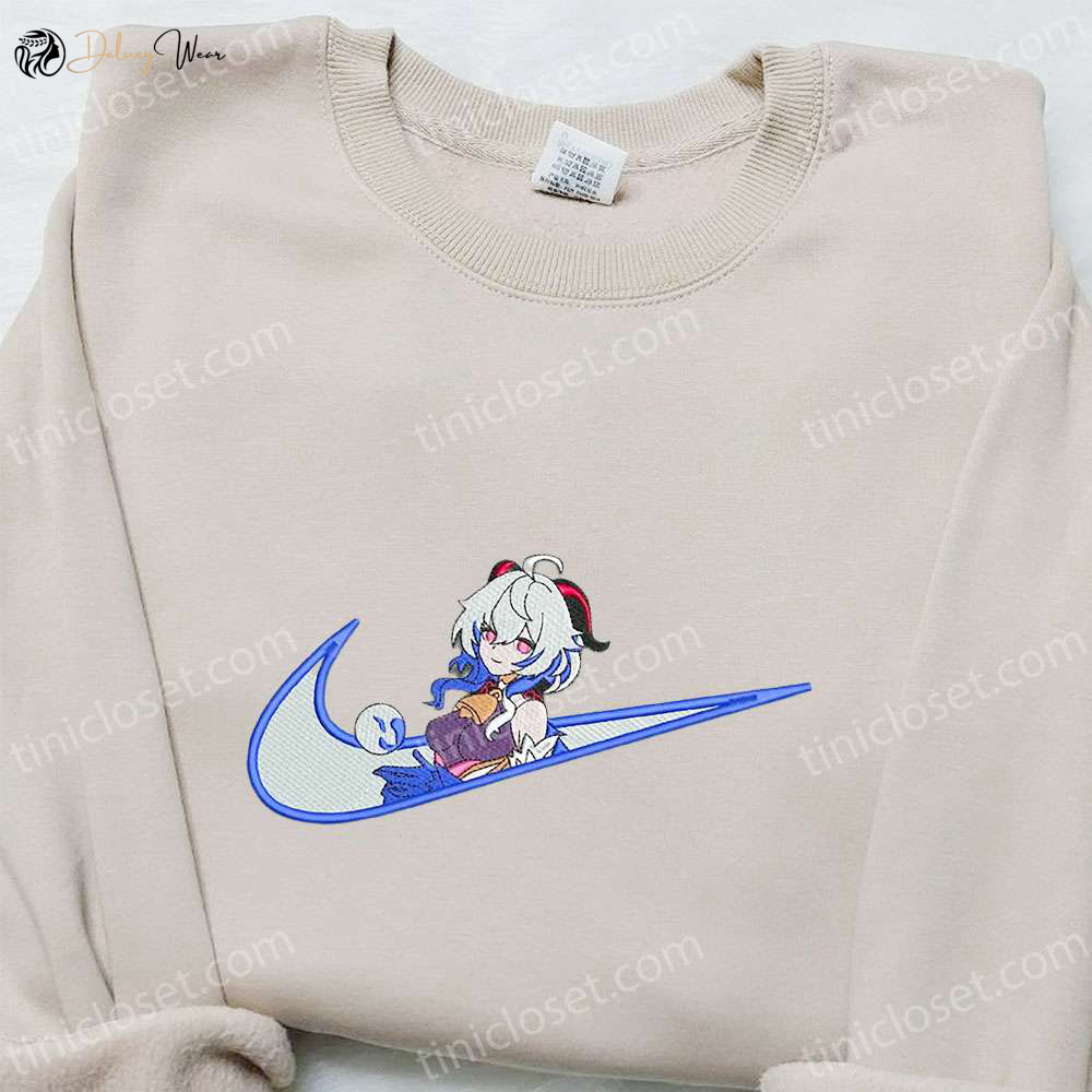 Ganyu x Swoosh Game Hoodie: Cool Anime Clothing Perfect Family Gift