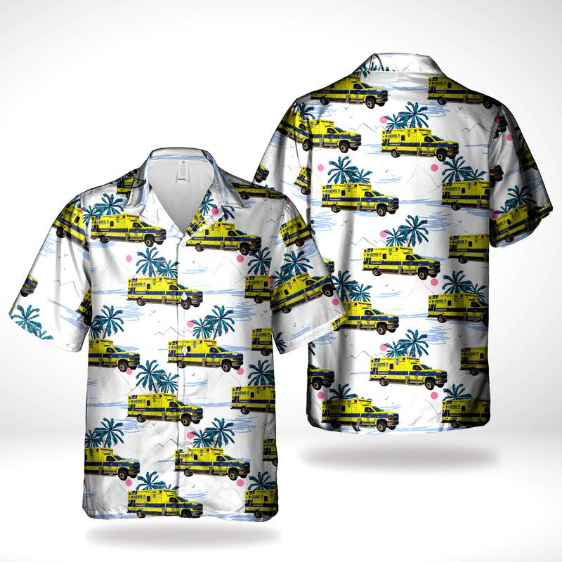 Gaston Emergency Medical Services GEMS Ambulance Hawaiian Shirt Gift for Men Dad Father Gift for Men Dad Father