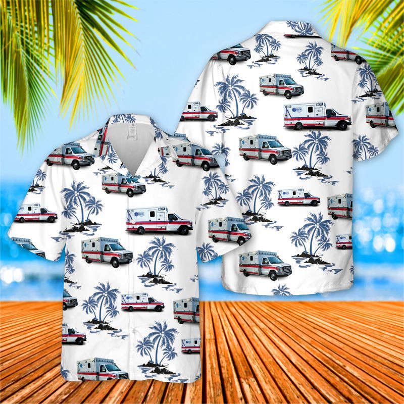 Gates County Rescue & EMS Hawaiian Shirt Gift for Men Dad Father Gift for Men Dad Father