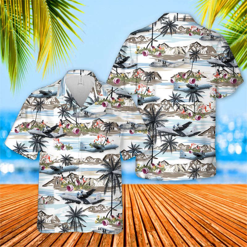 Georgia Air National Guard Lockheed C-130 Hercules Hawaiian Shirt Gift for Men Dad Father Gift for Men Dad Father