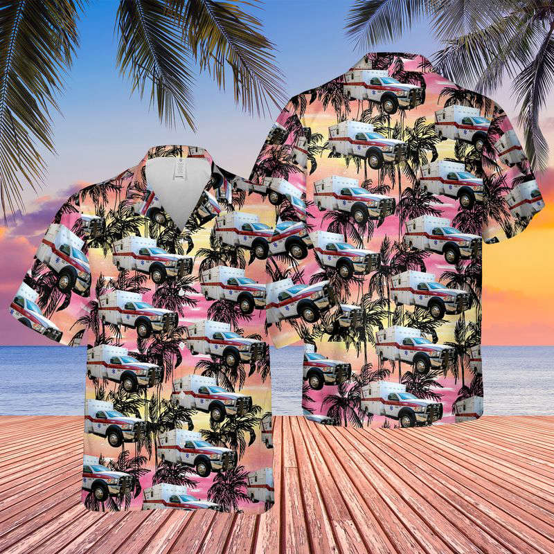 Georgia Brantley County EMS Hawaiian Shirt Gift for Men Dad Father Gift for Men Dad Father