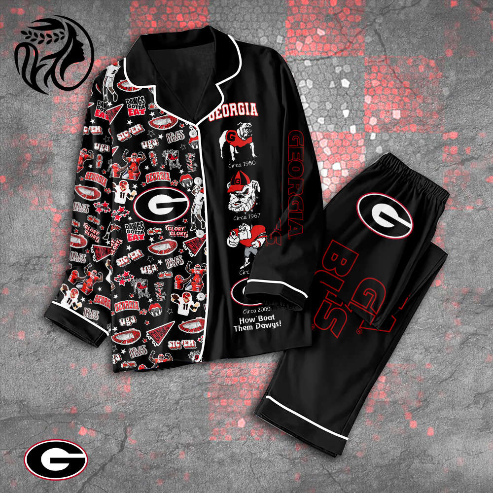 Georgia Bulldogs Button Down Pajamas Set – Gift for Women – Christmas Gift