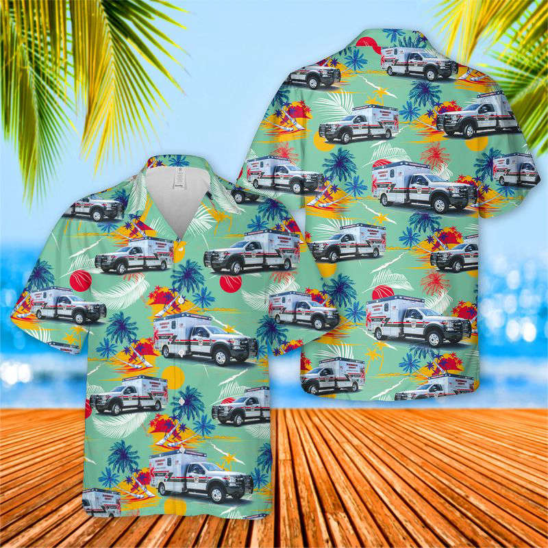 Georgia Habersham County Emergency Services EMS Hawaiian Shirt Gift for Men Dad Father Gift for Men Dad Father