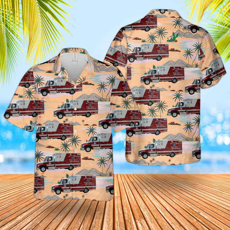 Georgia Jackson County EMS Hawaiian Shirt Gift for Men Dad Father Gift for Men Dad Father