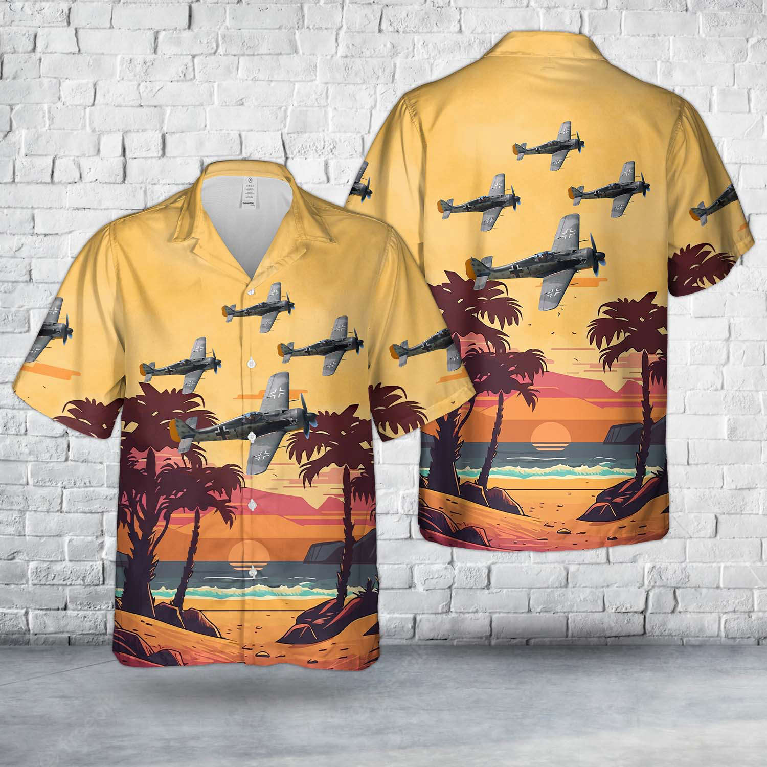 German Air Force Luftwaffe Focke-Wulf Fw 190 In WWII Hawaiian Shirt Gift for Men Dad Father Gift for Men Dad Father