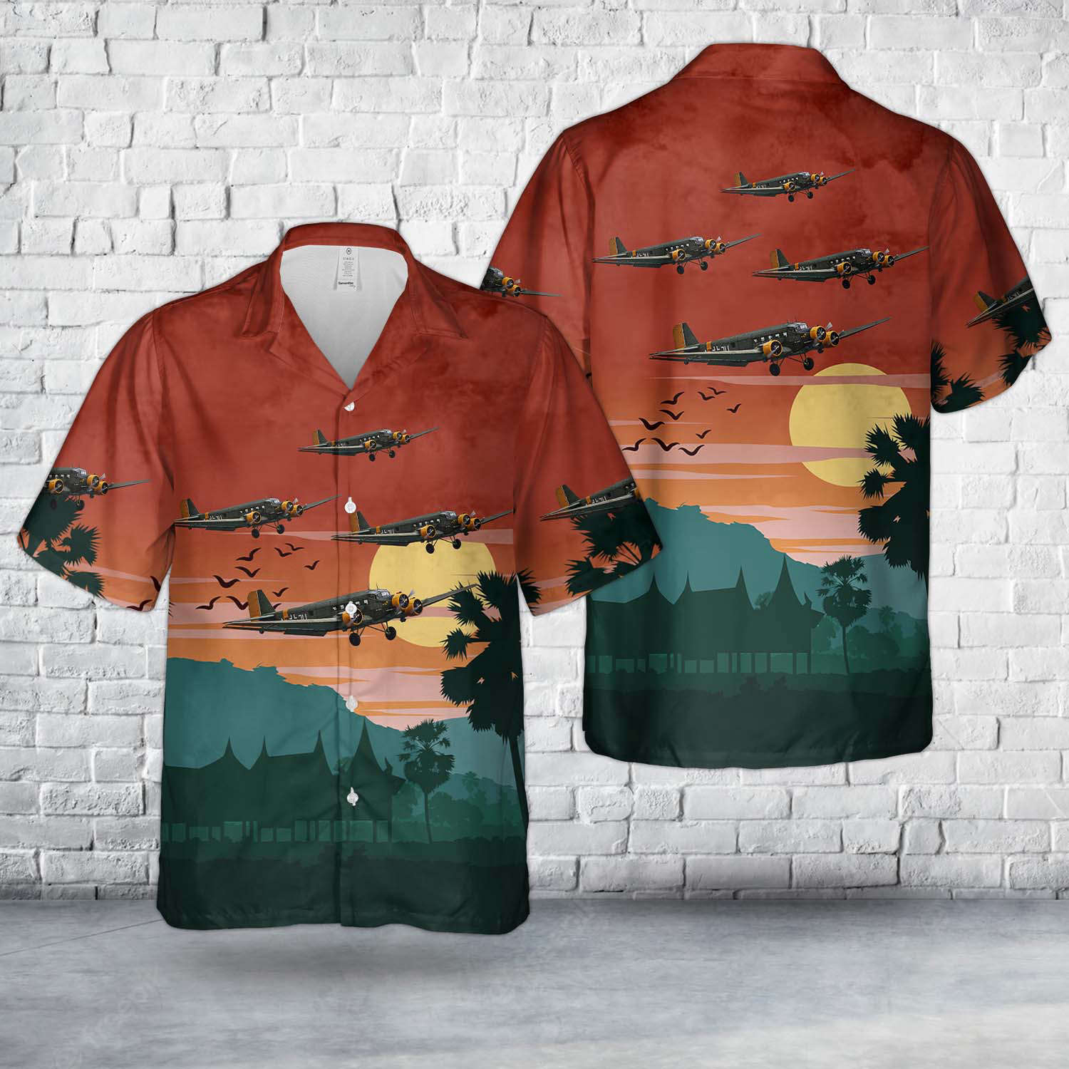 German Air Force Luftwaffe Junkers JU 52 In WWII Hawaiian Shirt Gift for Men Dad Father Gift for Men Dad Father