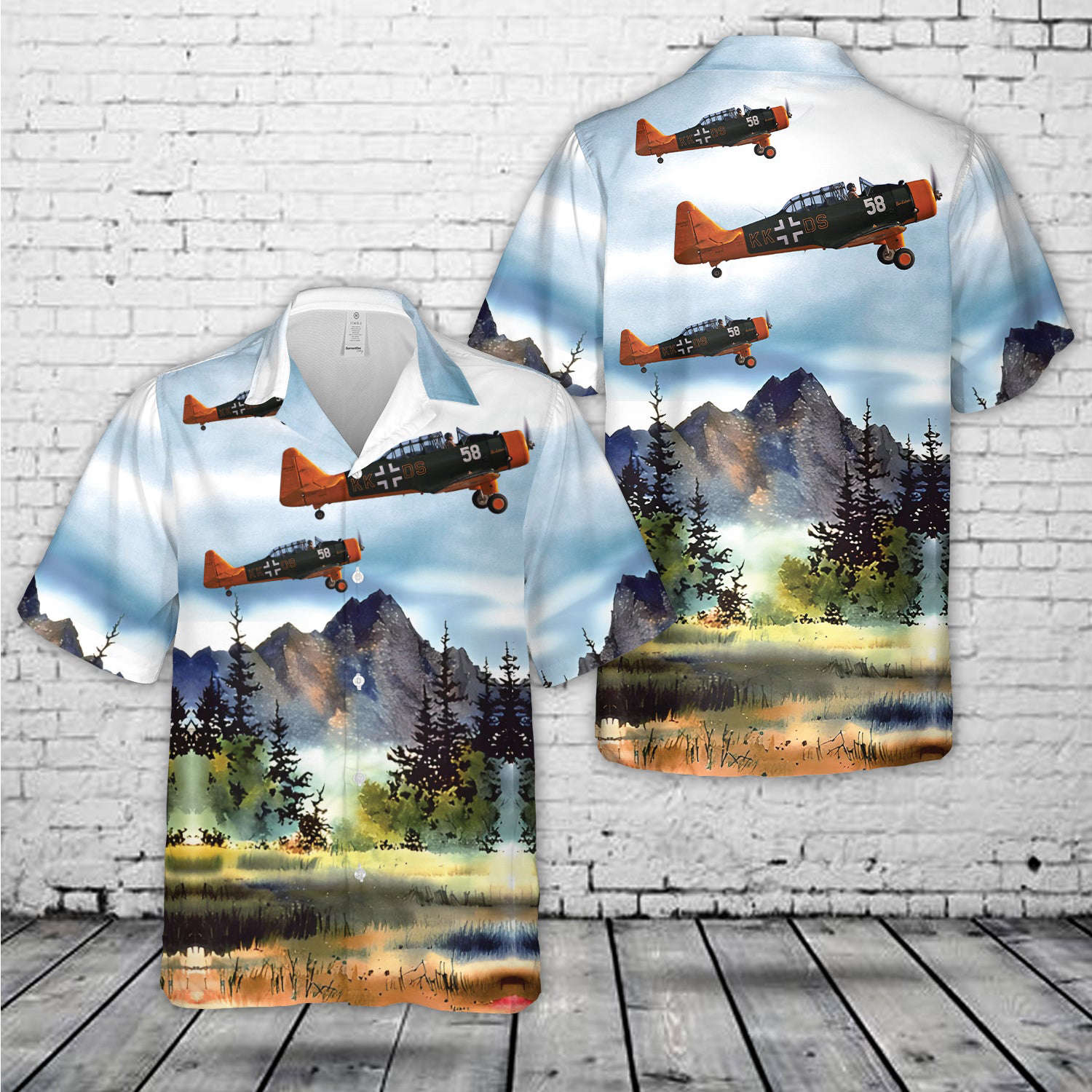 German Air Force/Luftwaffe North American Aviation NA-64 In WWII Hawaiian Shirt Gift for Men Dad Father Gift for Men Dad Father