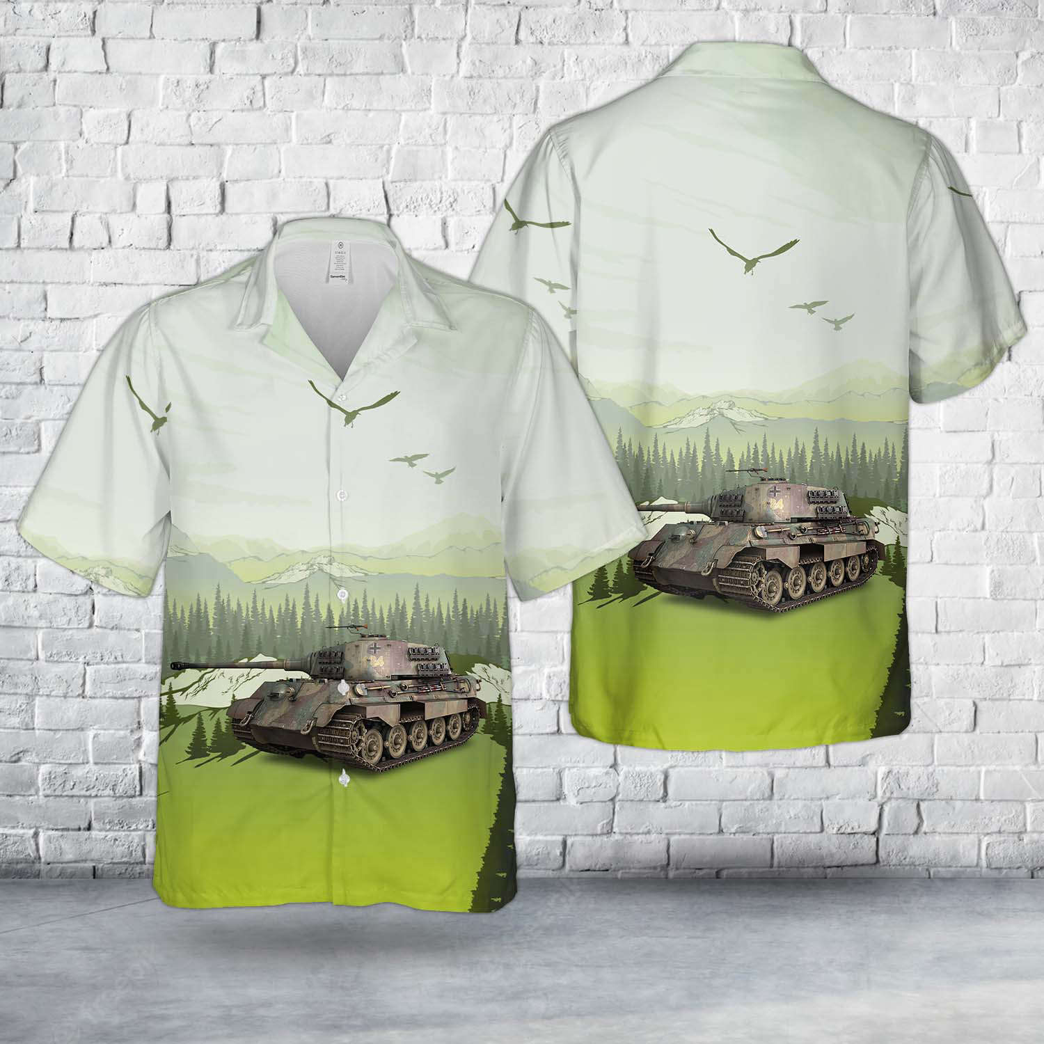 Germany Army SD.KFZ 182 Panzerkampfwagen VI - Ausf.B - Tiger II In WWII Hawaiian Shirt Gift for Men Dad Father Gift for Men Dad Father