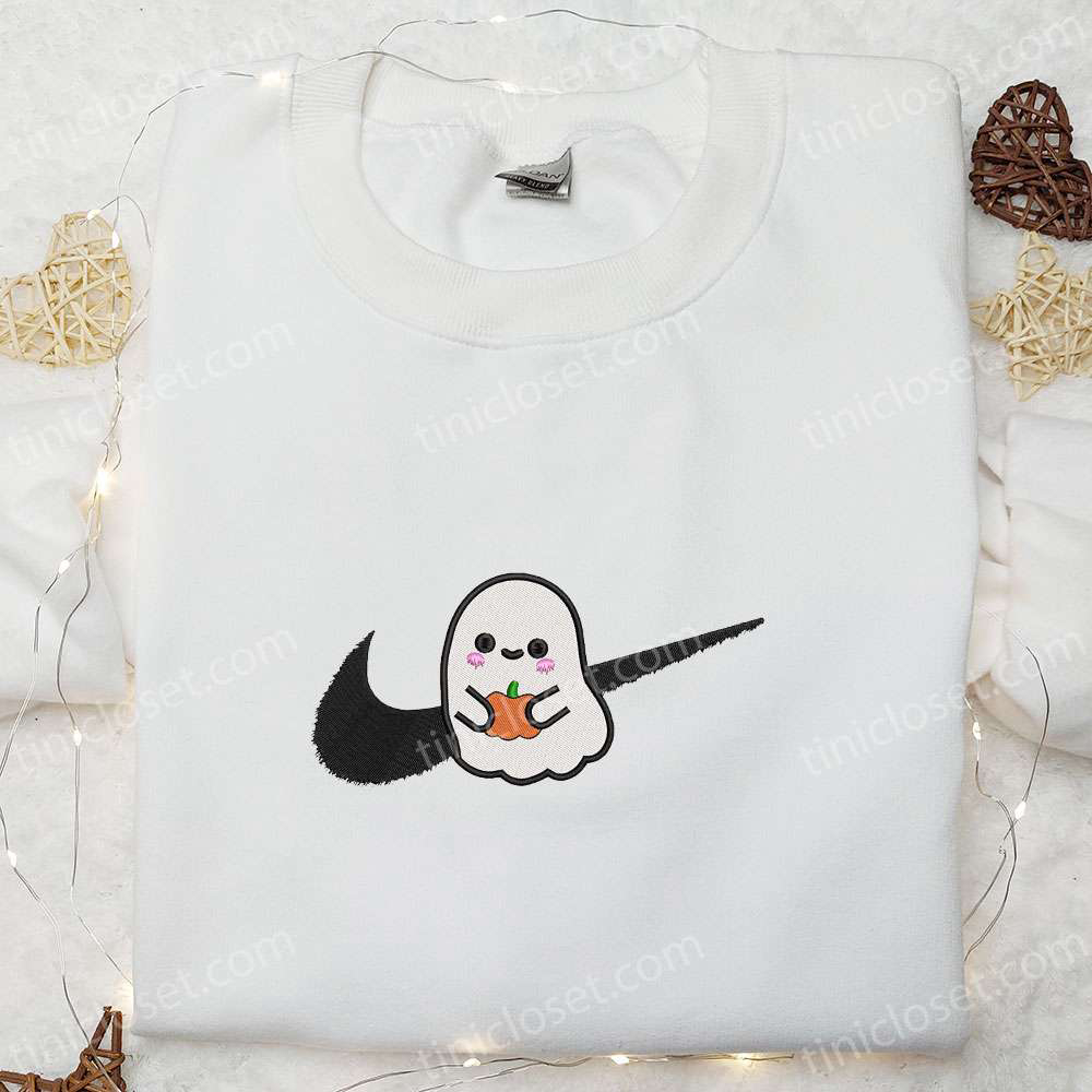 Ghost Pumpkin x Swoosh Embroidered Sweatshirt – Best Halloween Gift Ideas for Family