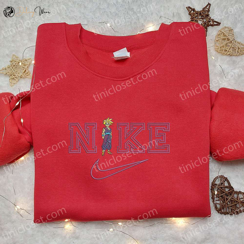 Gohan Super Saiyan 2 x Nike Anime Embroidered Shirt: Dragon Ball Sweatshirt & Nike Inspired Tee