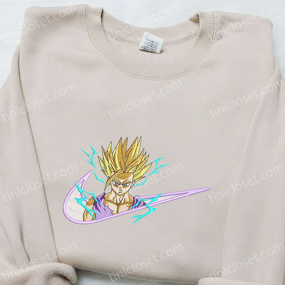 Dragon Ball x Nike: Gohan Super Saiyan Anime Embroidered Shirt – Exclusive Nike Inspired Design