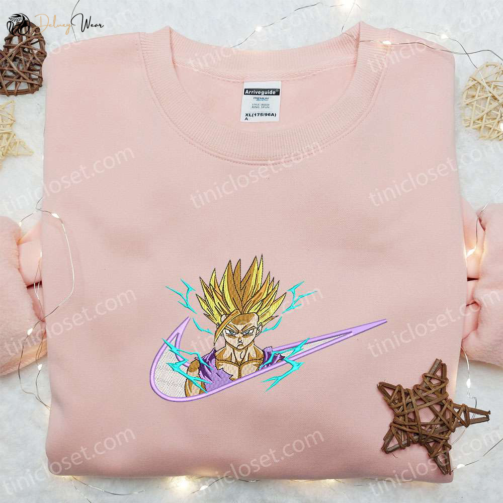 Dragon Ball x Nike: Gohan Super Saiyan Anime Embroidered Shirt – Exclusive Nike Inspired Design