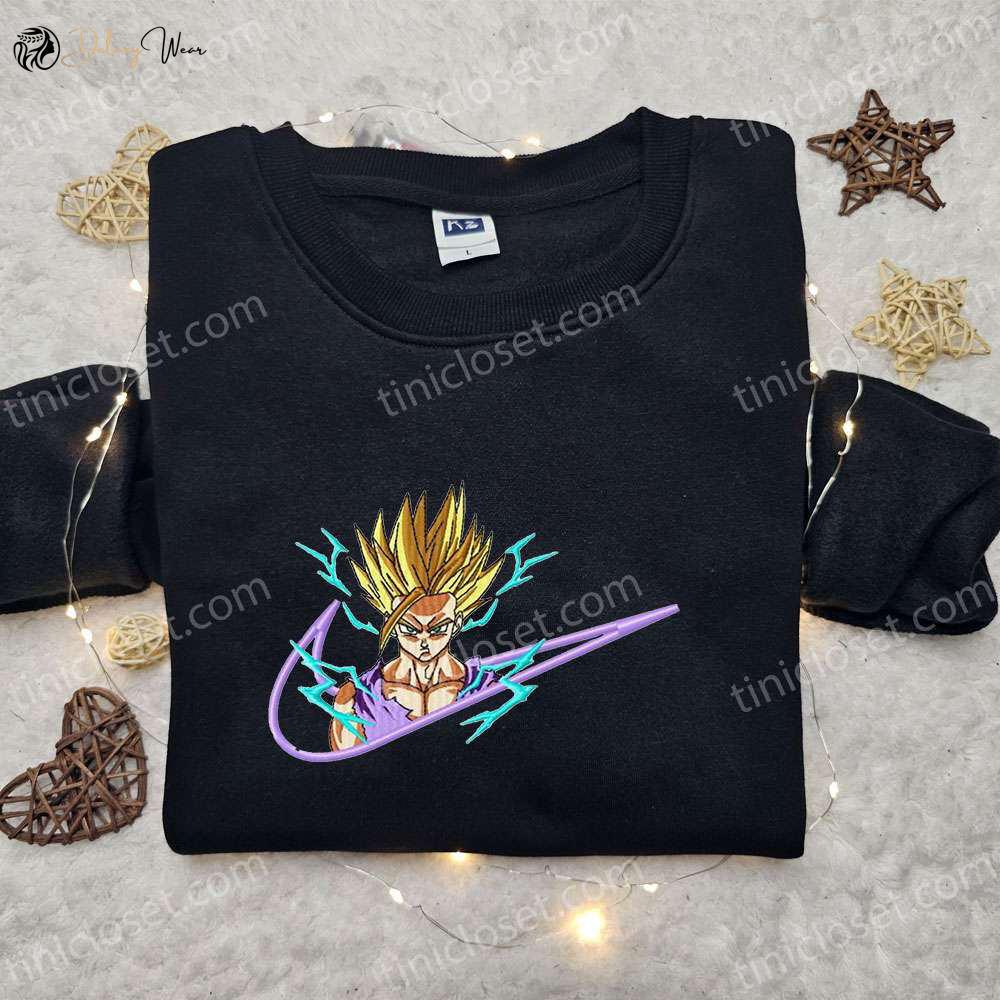 Dragon Embroidered Hoodie & Gohan Super Saiyan Shirt Custom Nike T-Shirt