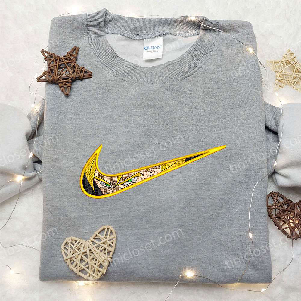 Goku Super Saiyan 2 x Nike Swoosh Embroidered Sweatshirt Dragon Ball & Nike Inspired Shirt