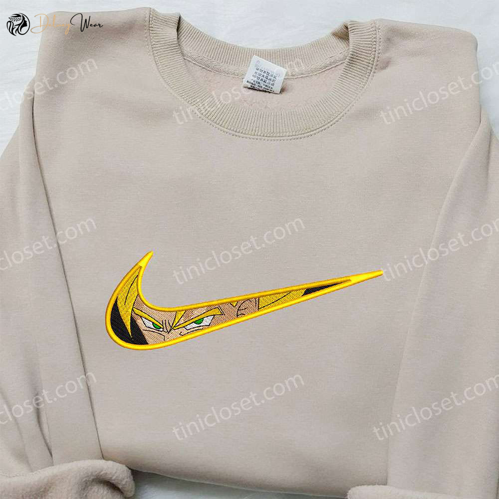 Goku Super Saiyan 2 x Nike Swoosh Embroidered Sweatshirt Dragon Ball & Nike Inspired Shirt