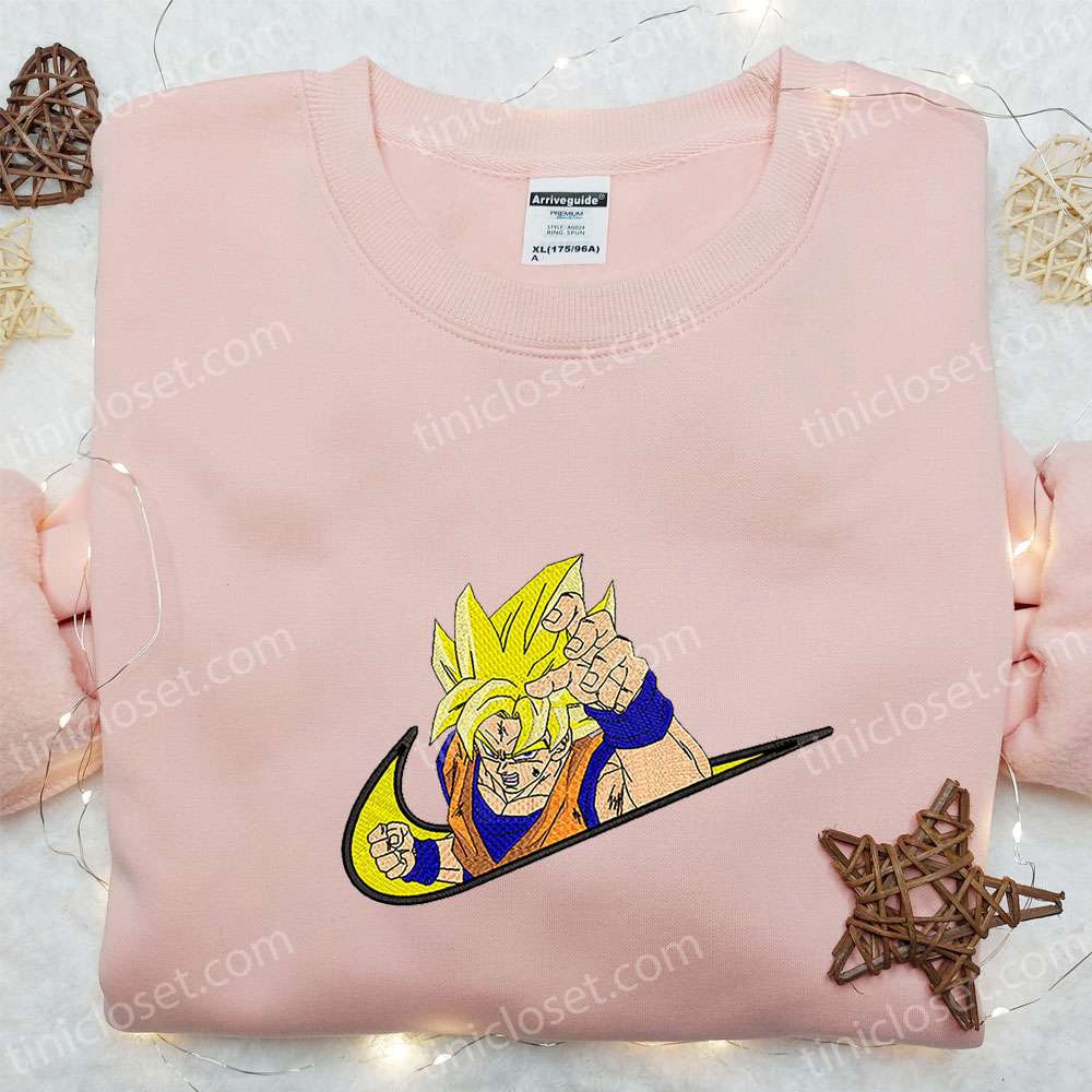 Goku Super Saiyan x Swoosh Anime Hoodie: Cool Clothing Best Family Gift – Shop Now!