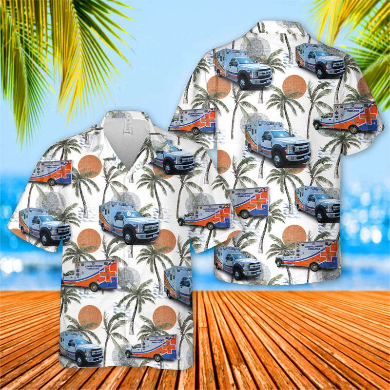 Good Fellowship Ambulance & EMS Hawaiian Shirt Gift for Men Dad Father Gift for Men Dad Father