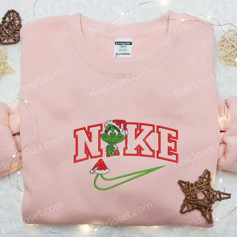 Grinch Christmas x Nike Movie Embroidered Tshirt: Best Gift Idea with Nike-Inspired Shirt