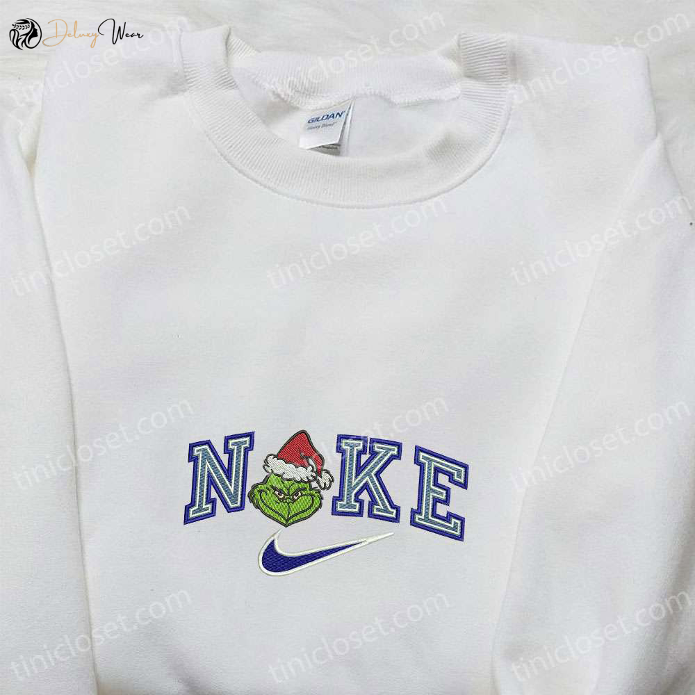 Grinch Xmas x Nike Movie Embroidered Shirt: Best Christmas Gift Ideas