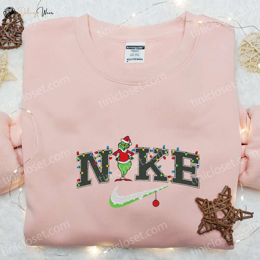 Grinch Xmas x Nike Movie Embroidered Sweatshirt: Best Christmas Gift Nike Inspired Shirt