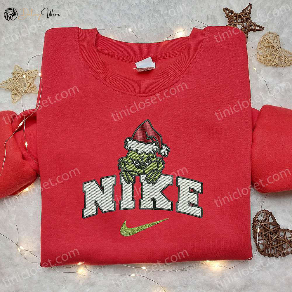 Grinch Xmas x Nike Movie Embroidered Tshirt Best Christmas Gift Ideas
