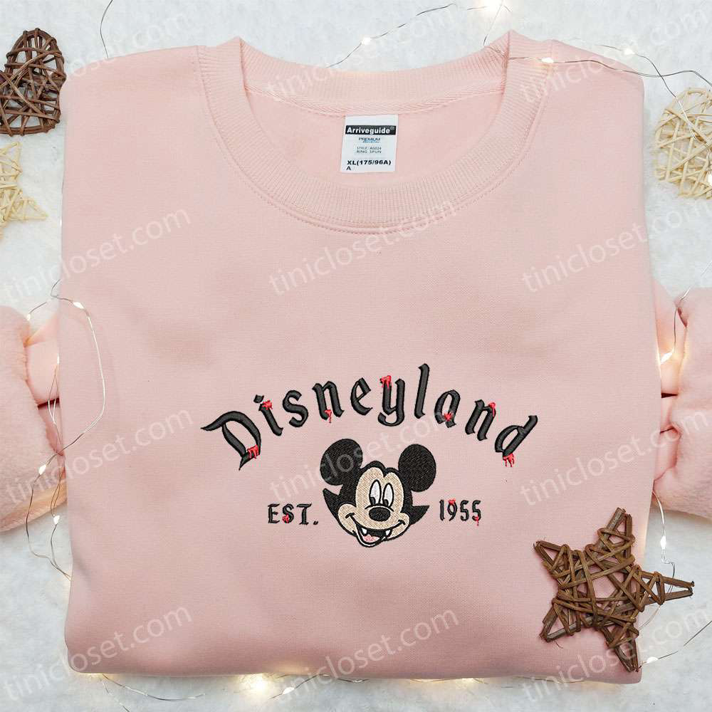 Halloween Disneyland Mickey Est 1955 Embroidered Shirt: Best Disney Gift for Family