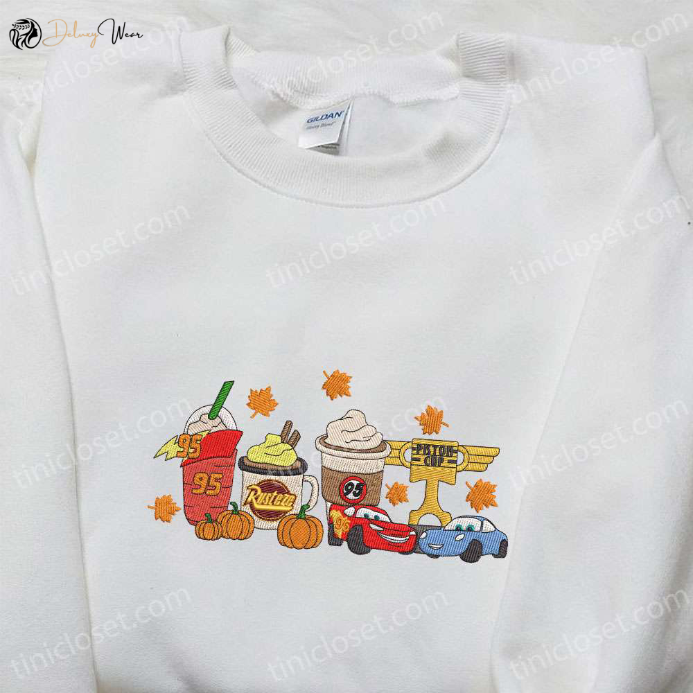 Cute Halloween Embroidered Sweatshirt: Disney Pixar Cars Theme Perfect Fall Gift for Family
