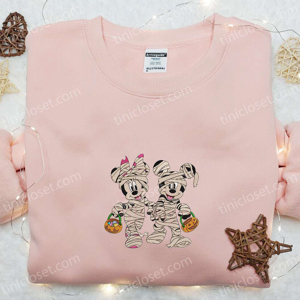 Halloween Mickey Minnie Mummy Embroidered Shirt – Best Disney Gifts for Family