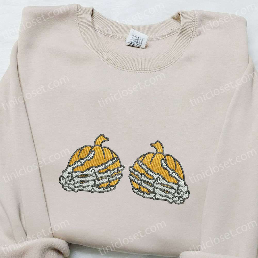 Halloween Pumpkins Skeleton Hands Hoodie: Happy Halloween Sweatshirt Best Costumes