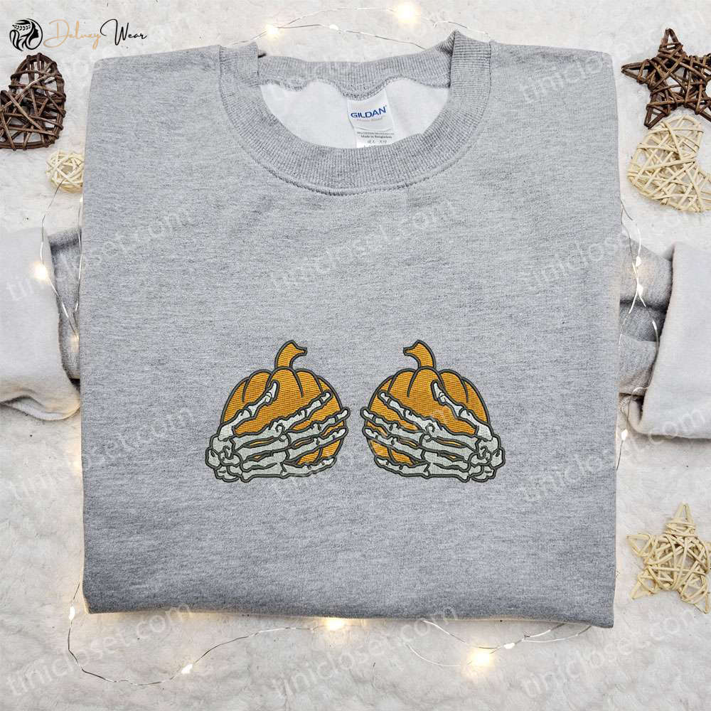 Halloween Pumpkins Skeleton Hands Hoodie: Happy Halloween Sweatshirt Best Costumes