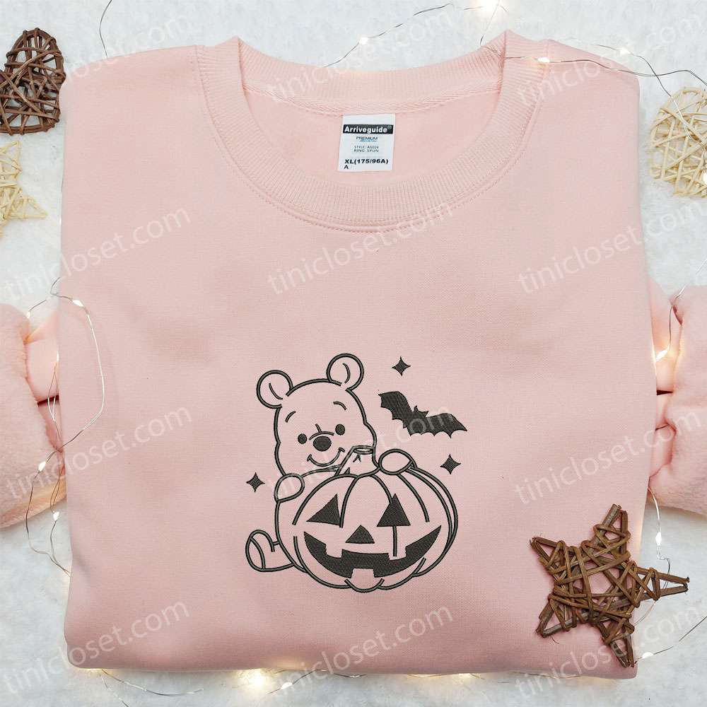 Halloween Winnie Pooh & Disney Embroidered Shirt: Adorable Halloween Delight!