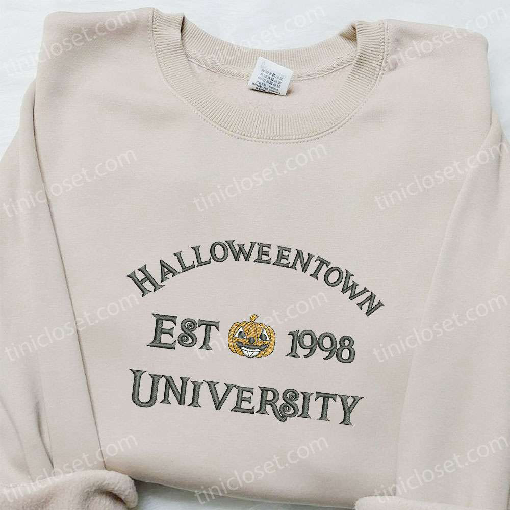 Halloweentown Pumpkin Est 1998 Embroidered Shirt: Vintage Halloween Gift for Halloween Lovers