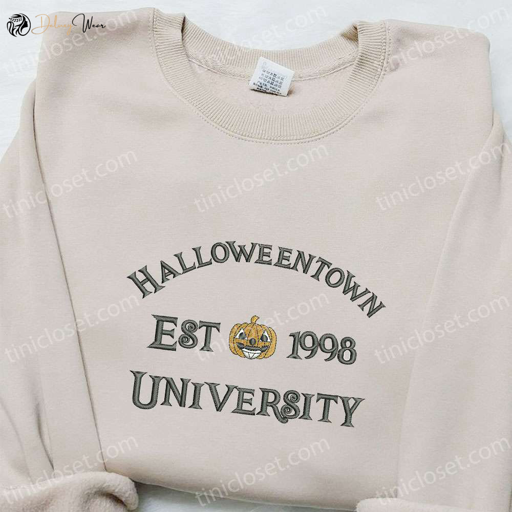 Halloweentown Pumpkin Est 1998 Embroidered Shirt: Vintage Halloween Gift for Halloween Lovers