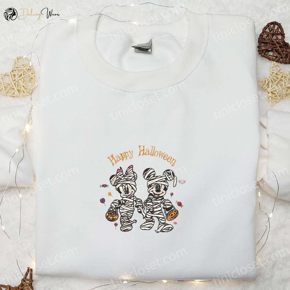 Halloween Mickey Minnie Mummy Embroidered Shirt: Disney s Best Family Gift