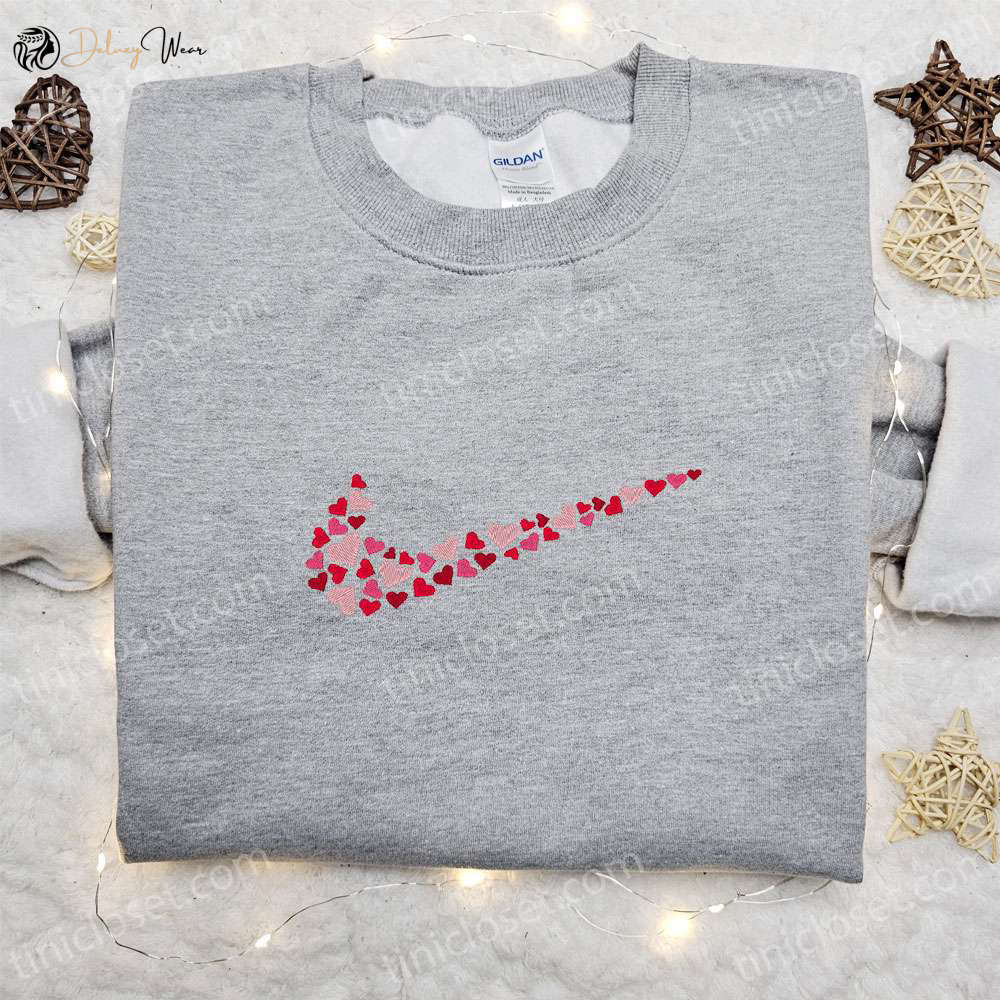 Custom Nike Heart x Swoosh Embroidered Shirt: Best Valentine s Gift Idea
