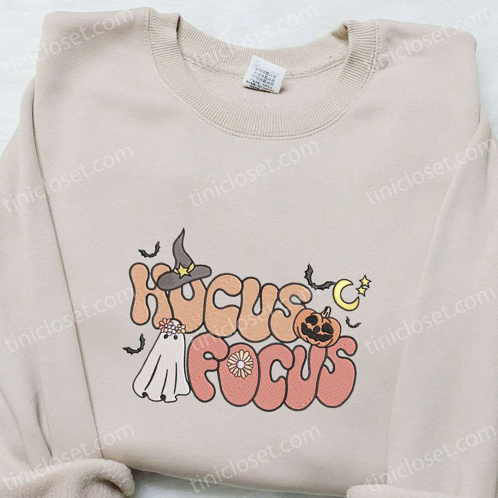Hocus Focus Groovy Funny Halloween Embroidered Sweatshirt & Hoodie – Best Halloween Gifts