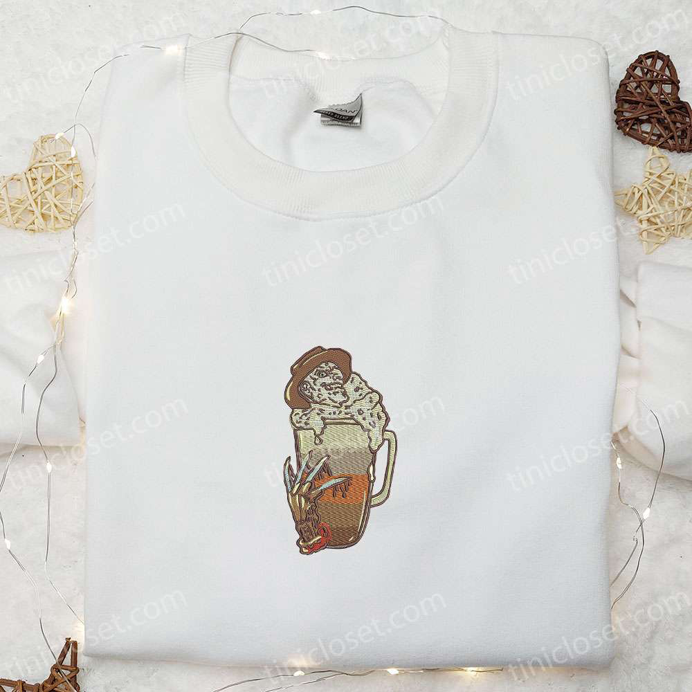 Spooky Horror Latte Embroidered Shirt – Best Halloween Gift for Family