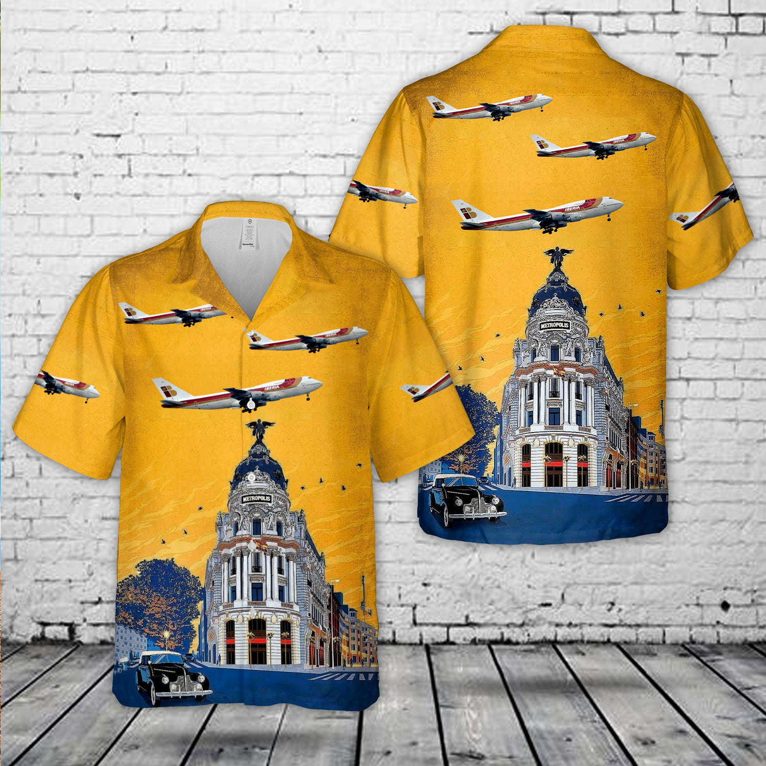Iberia (airline) Boeing 747-300 Hawaiian Shirt Gift for Men Dad Father Gift for Men Dad Father