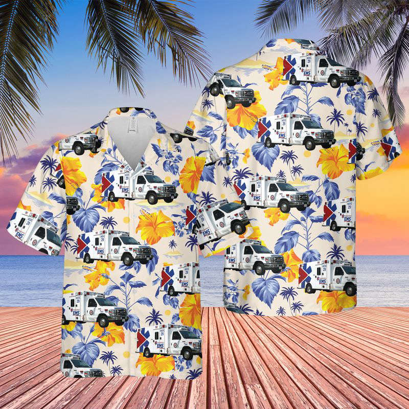 Indiana Indianapolis EMS Hawaiian Shirt Gift for Men Dad Father Gift for Men Dad Father
