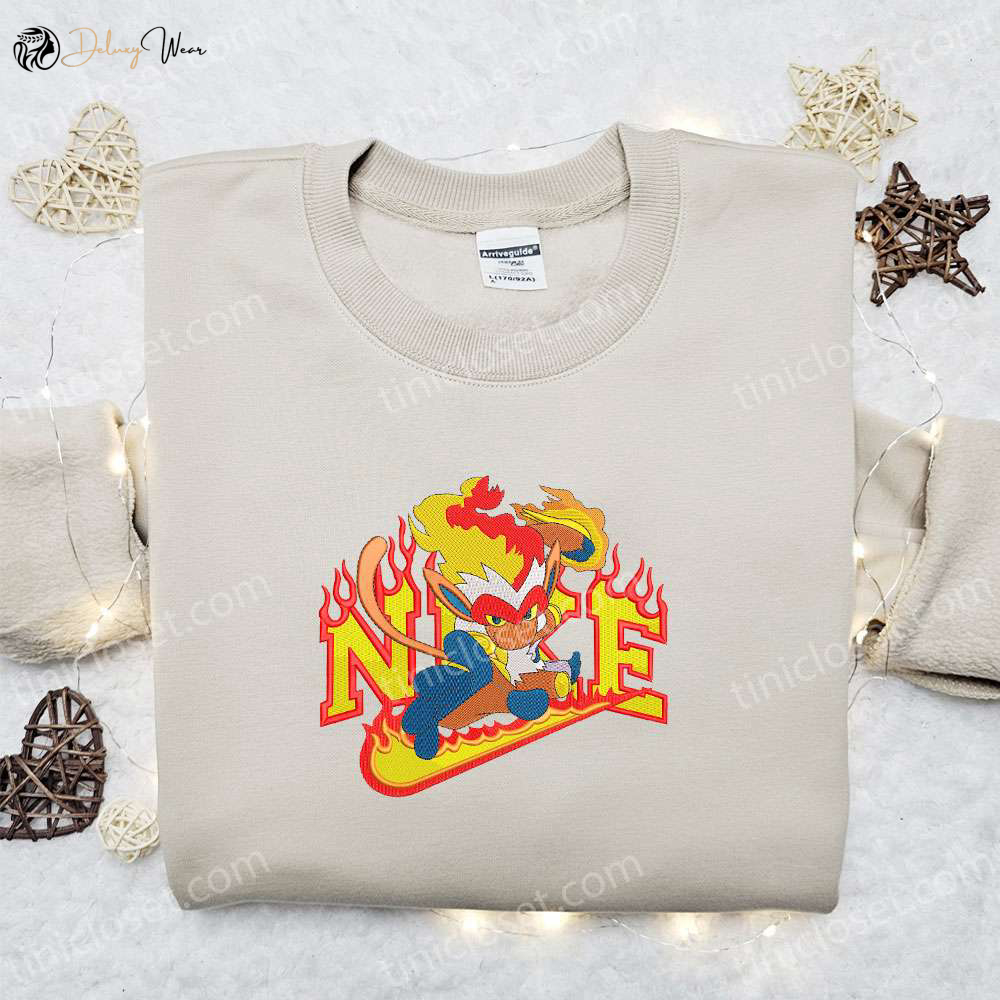 Infernape x Nike Anime Embroidered Sweatshirt – Pokemon Shirt Perfect Family Gift
