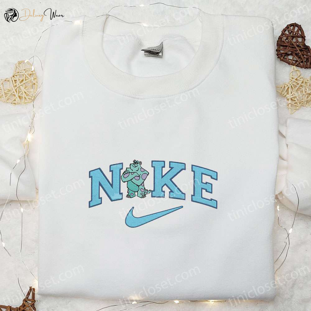Disney Characters Embroidered Hoodie & Shirt: James P Sullivan x Nike Collection – Perfect Family Gift