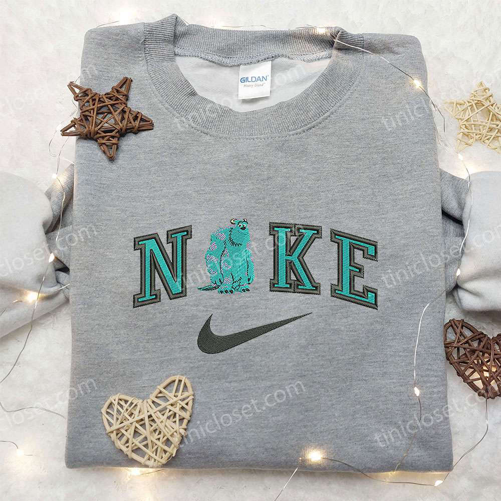 Monsters Inc James P Sullivan x Nike Embroidered Sweatshirt: Disney Inspired Shirt with Nike Swoosh