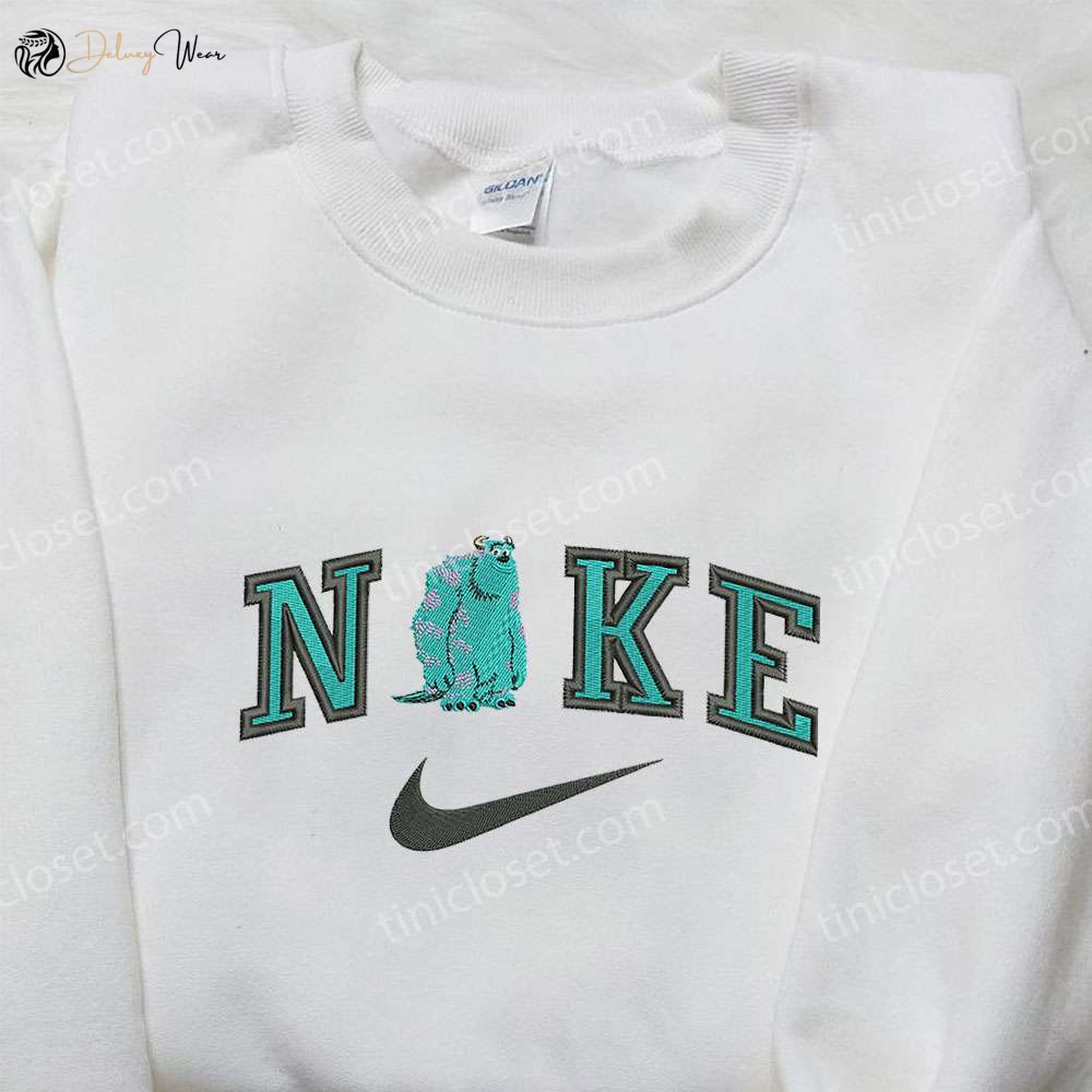 Monsters Inc James P Sullivan x Nike Embroidered Sweatshirt: Disney Inspired Shirt with Nike Swoosh