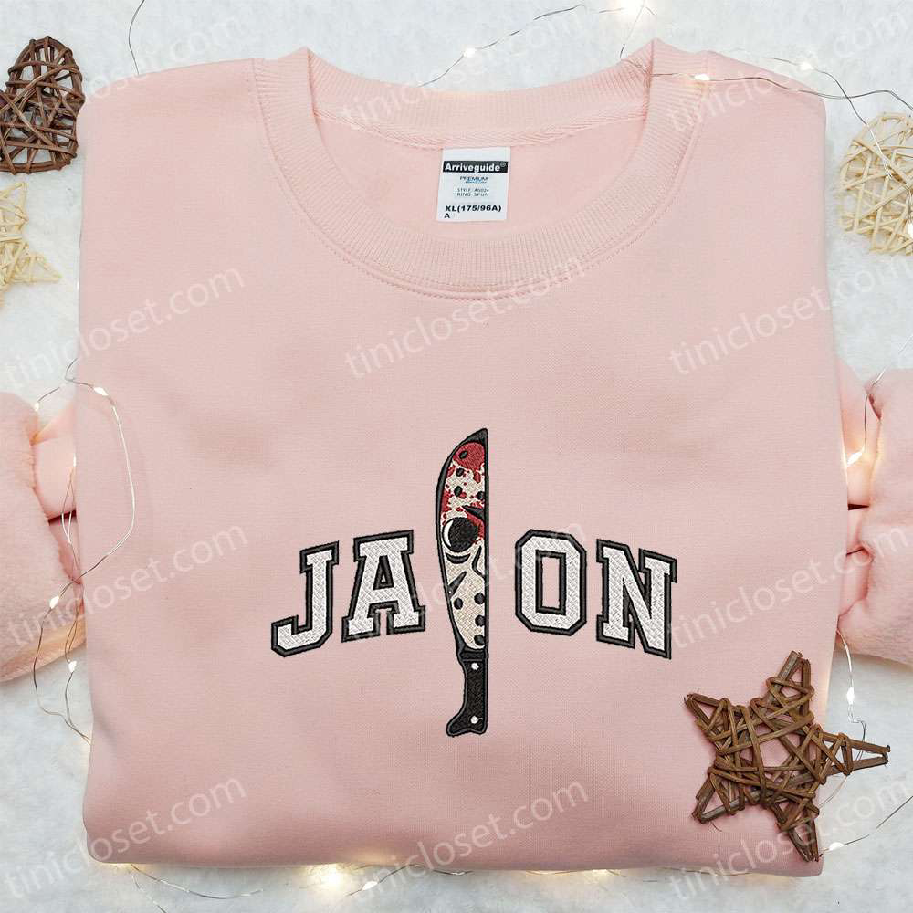 Jason Voorhees Knife Embroidered Hoodie: Best Halloween Gift for Horror Lovers