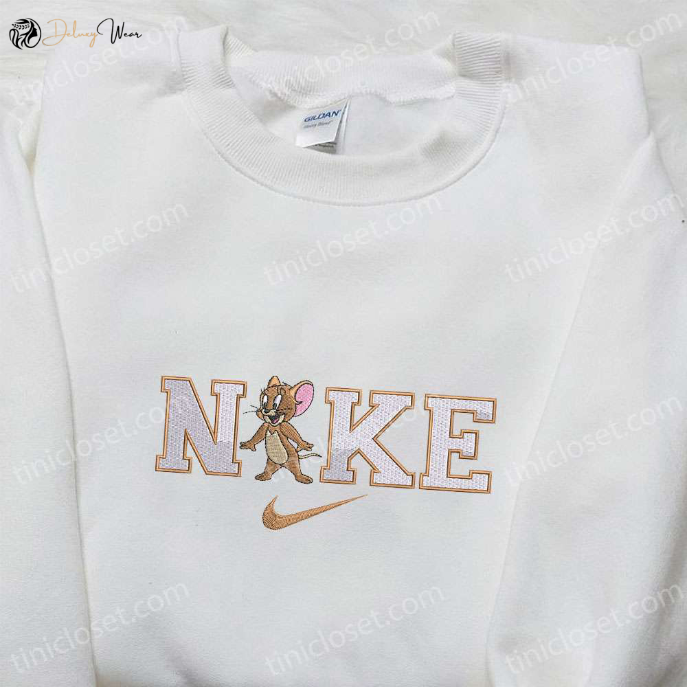 Jerry x Nike Cartoon Embroidered Shirt – Tom and Jerry Inspired Nike Tee