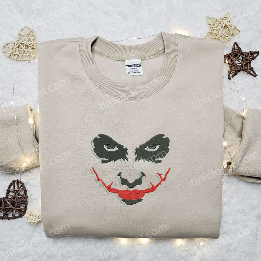 Spooky Joker Silhouette Embroidered Shirt – Best Halloween Gift