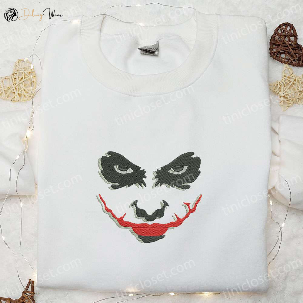 Spooky Joker Silhouette Embroidered Shirt – Best Halloween Gift