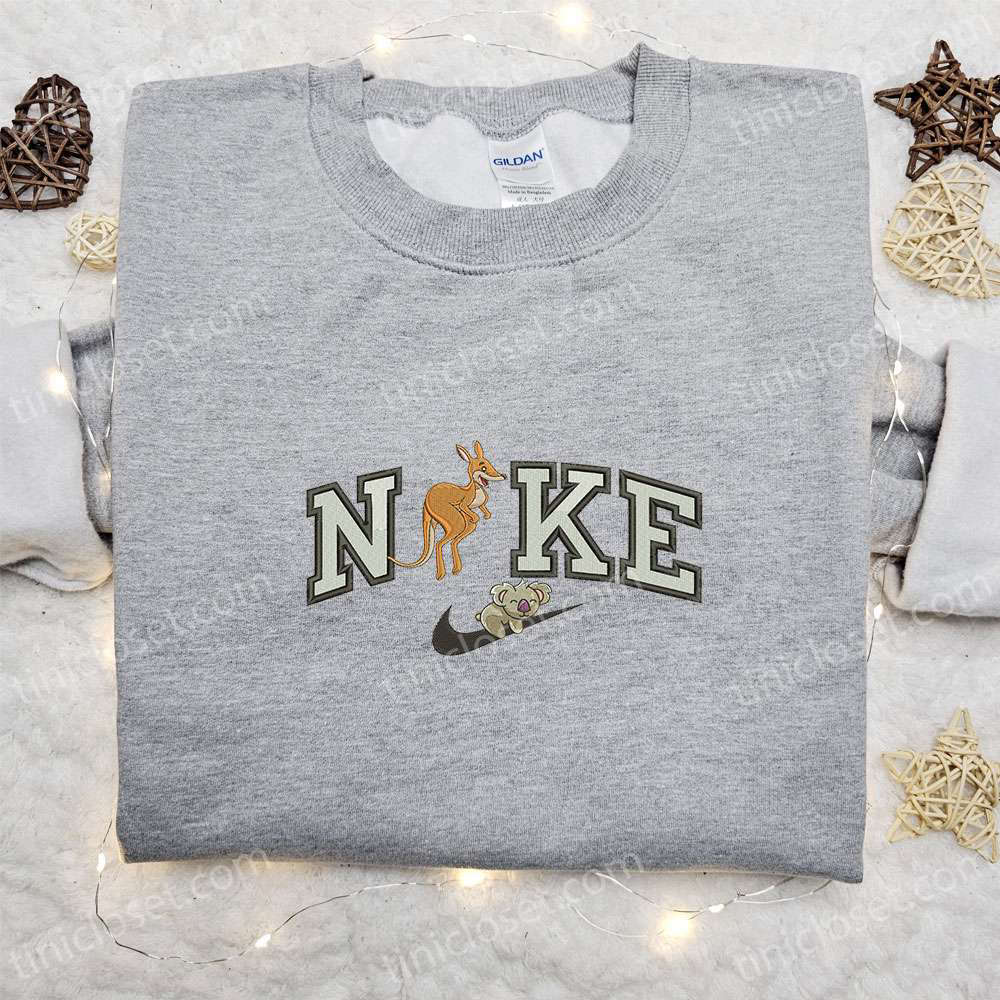 Kangaroo with Koala x Nike Embroidered Shirt Animal & Nike Inspired Tee