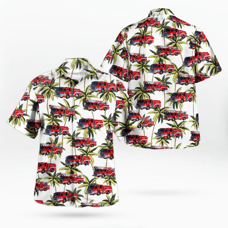 Kansas, Overland Park Fire Department Station 41 Hawaiian Shirt Gift for Men Dad Father Gift for Men Dad Father